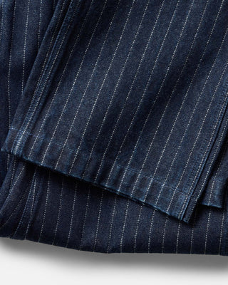 material shot of the cuff on The Mariner Jean in Rinsed Indigo Dobby Denim, Bottoms by Taylor Stitch